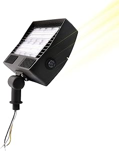 ELECALL LED Flood Light,50W 5700LM Outdoor Light,5000K Warm Light,Waterproof,IP65,Dusk-to-Dawn Photocell,LED Flood Light Fixture for Garden,Piazza, Billboards,Factory, Warehouse,Play yard 120-277V,ETL