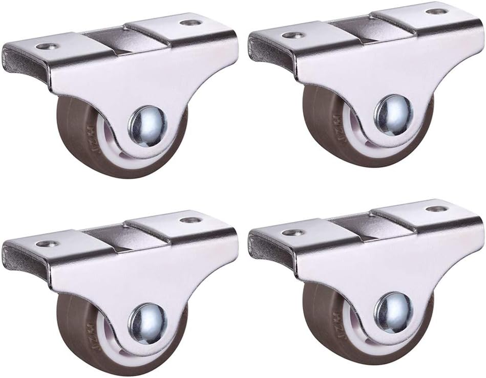 TOBBOMEY 2-tlg. Möbelrollen Set - Weiße Nylon Rollen Für Schiebetüren, Schränke & Terrassentüren, Geräuscharm & Einfach Montierbar