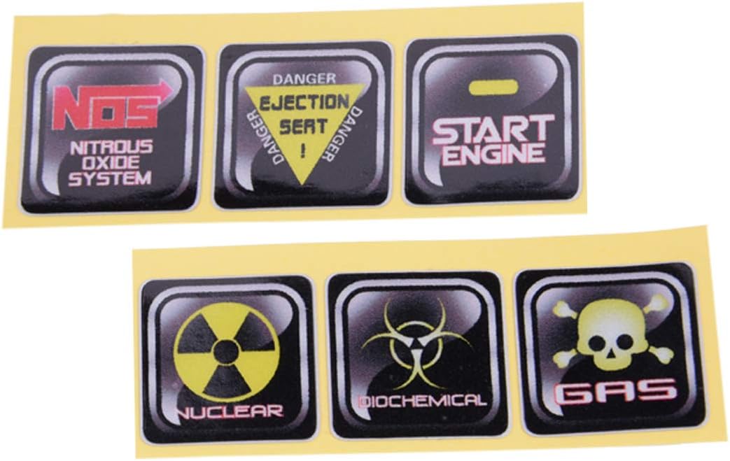 CITALL 6pcs/set Cool Car Interior Panel Switch Button Decoration Decal Vinyl Sticker
