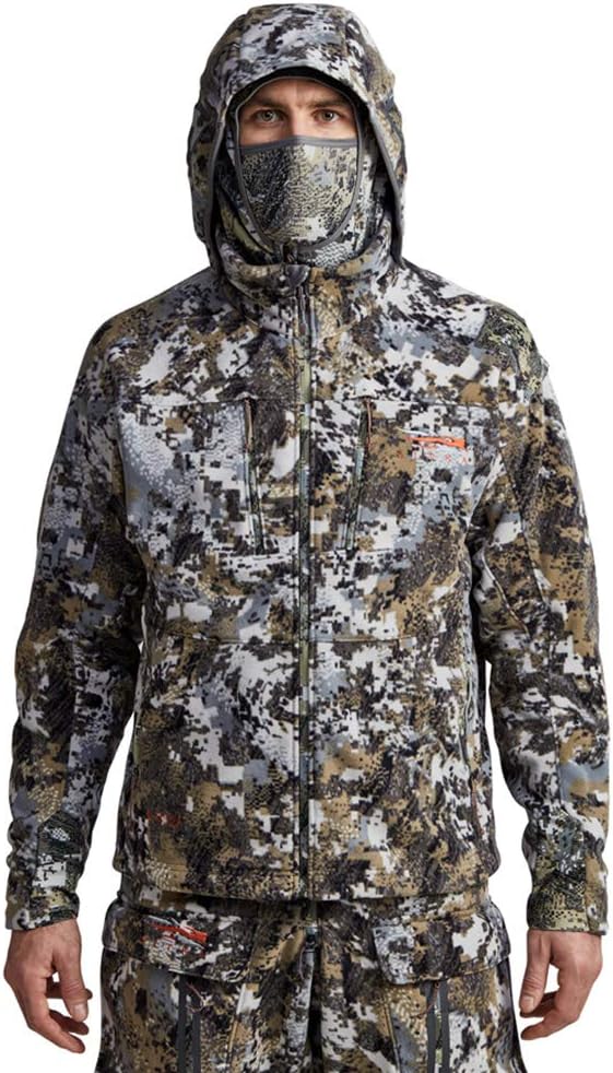 SITKA Gear Men's Stratus Windstopper Water Repellent Ultra-Quiet Fleece Hunting Jacket with Removable Hood: Clothing
