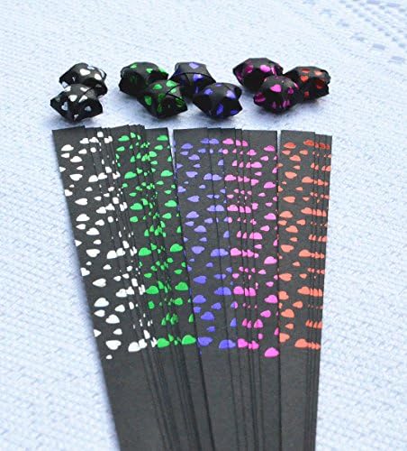 Hot Foil Stamping Lucky Star Origami Folding Black Paper Strips set40