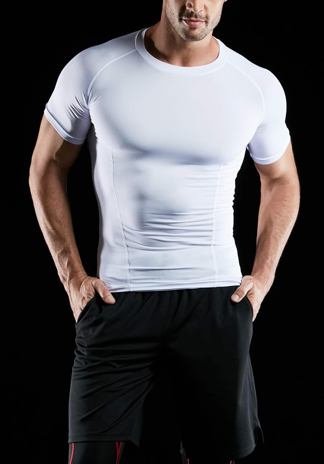 ATHLIO 1 or 3 Pack Men's Cool Dry Short Sleeve Compression Shirts, Sports Baselayer T-Shirts Tops, Athletic Workout Shirt: Clothing
