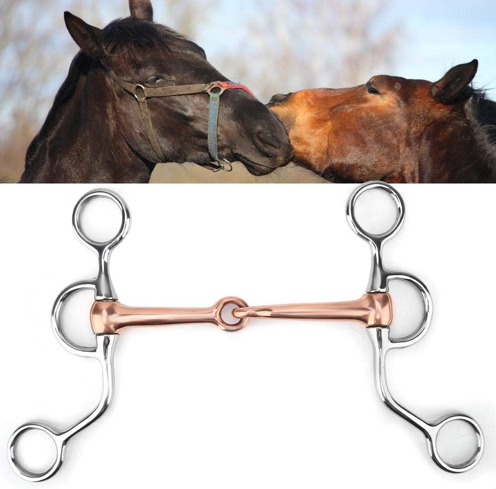 Horse Snaffle Chew Stainless Steel Training Bit Copper jointed Month Snaffle Bit French Link Loose Ring Copper Snaffle Racing Accessory - Image 3