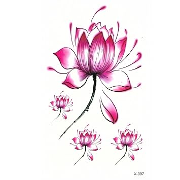 Just Fox Tatuaggio Temporaneo Fiore Di Loto Fiore Amazon