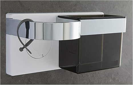 Amazon Co Jp ヘアドライヤーホルダー 自己接着 壁取り付け Abs収納ラック付き ヘアブラシとスタイリングアクセサリーを保持するため シリコーンケーブルタイ付き ホーム キッチン