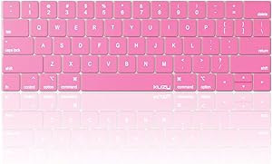 Kuzy - MacBook Pro Keyboard Cover with Touch Bar for 13 and 15 inch 2019 2018 2017 2016 (Apple Model A2159, A1989, A1990, A1706, A1707) Silicone Skin Protector - Rose Pink