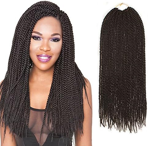 XtrendHair 18inch 3pcs Crochet Senegalese Twist Hair 30Strands Synthetic Braiding Hair 75g/Pack (4#, 3Pack)