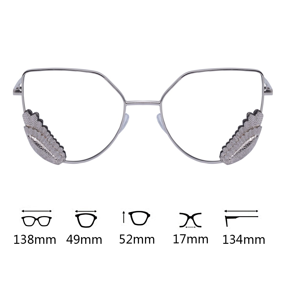 WISH CLUB Women Cat Eye Sunglasses Fashion Designer Transparent UV 400 Stylish Modern Party Glasses (Silver2)