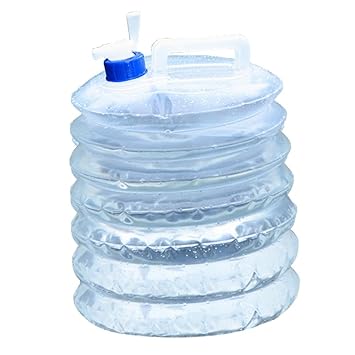 Faltbarer Camping Wasserkanister, Platzsparender Wasserbehälter Wassertank Mobiler Faltkanister mit Auslaufhahn