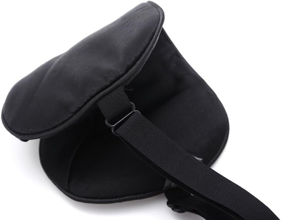 LULUSILK Mulberry Silk Sleep Eye Mask Blindfold with Adjustable Strap, Soft Eye Cover for Women Men Night Sleeping, Travel, Nap(Black): Health & Personal Care