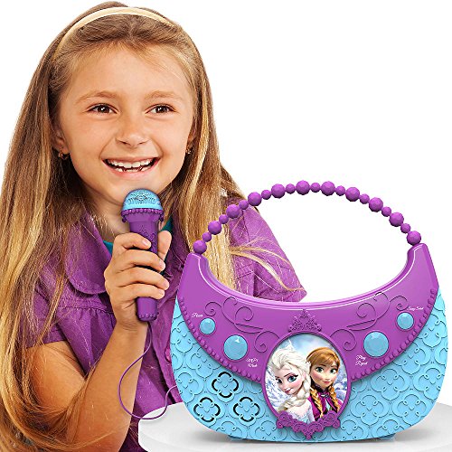 Disneys Frozen Elsa and Anna Sing Along Boombox with Included Microphone Connects to Any Mp3