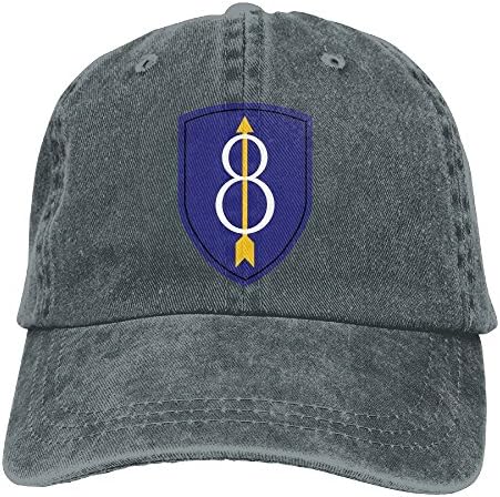 MMGVSGKKThe 8th Infantry Division Unisex Flat Bill Hip Hop Cap Baseball Hat Head-wear Cotton Trucker Hats Asphalt