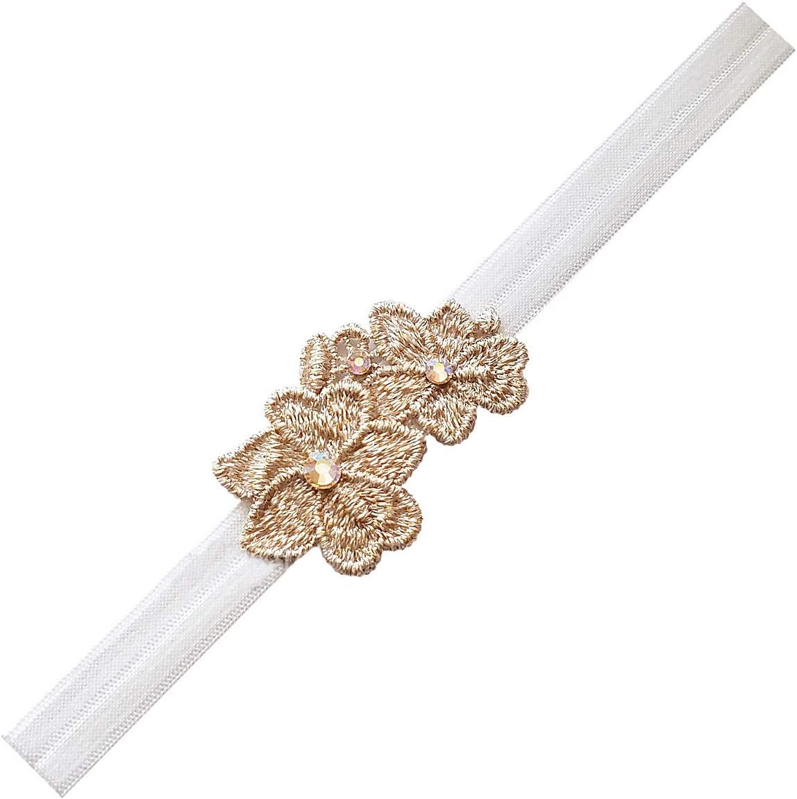 Rose Gold Flower Stretch Band for Baby Girls