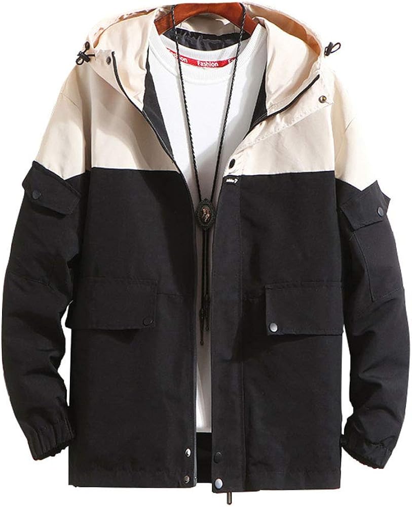 Spring Hooded Sweat Jacket Men Mixed Classic Colors with Pockets with