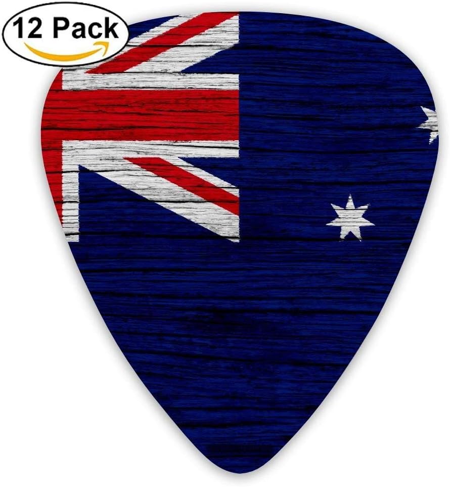 Wooden Texture Australian Flag Guitar Pick 12pack