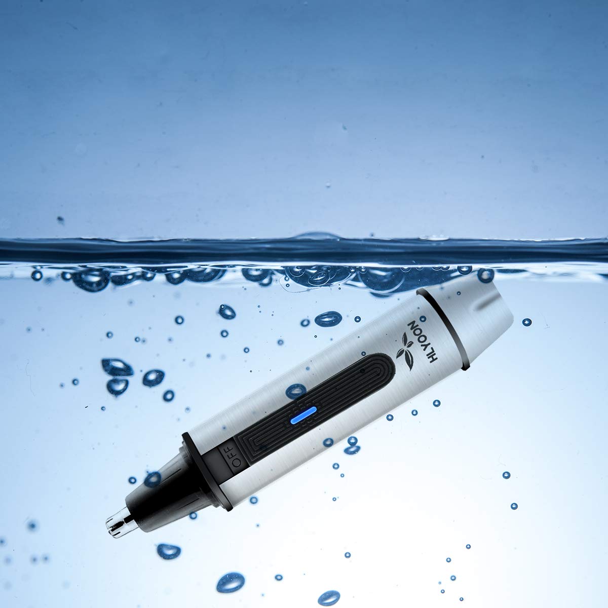 HLYOON 3 in 1 Nose & Ear Hair Trimmer with LED Light, Wet/Dry, Waterproof Stainless Steel, Beard and Eyebrow Grooming Set, Battery-Operated