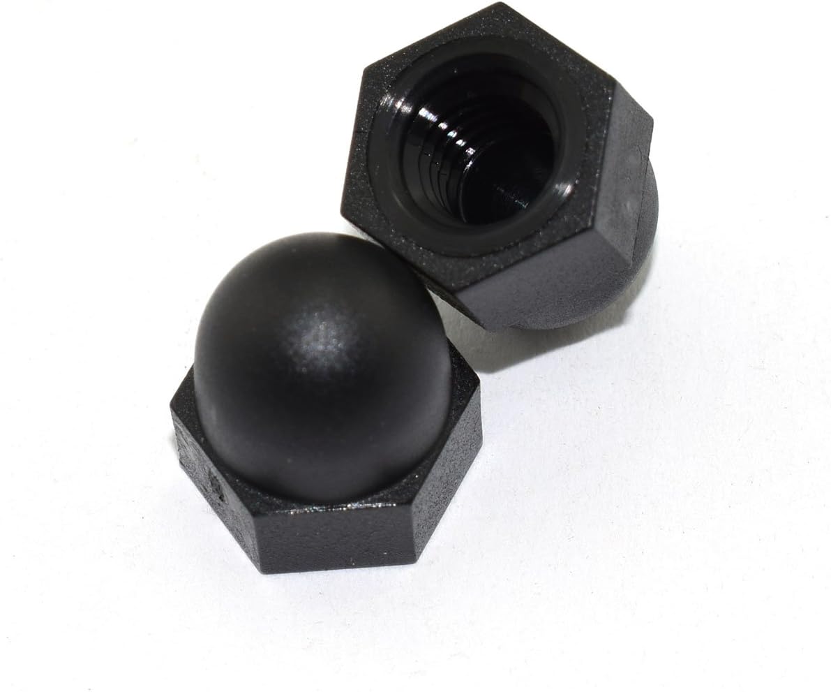 RuiLing 30pcs M6x1.0 Black Nylon Hex Acorn Nuts Hexagon