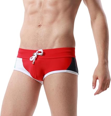 mens red swimsuit