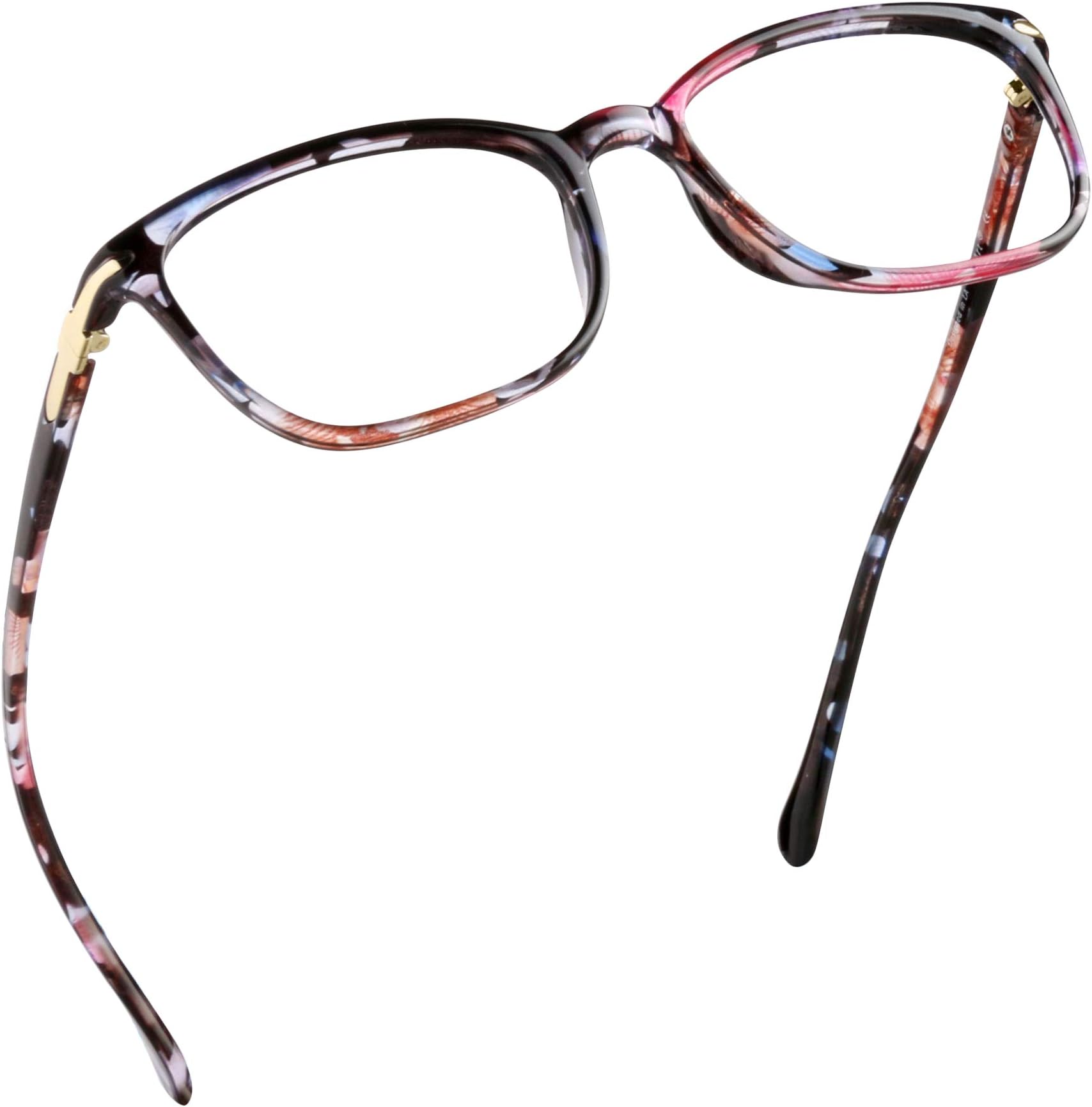 LifeArt Blue Light Blocking Glasses, Anti Eyestrain, Computer Reading Glasses, Gaming Glasses, TV Glasses for Women (Pink Floral, +3.75 Magnification)