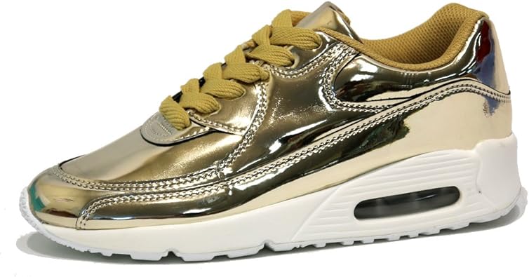 shiny gold sneakers