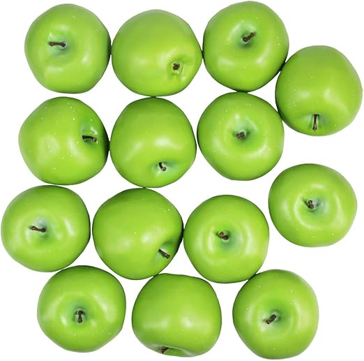 Amazon Com Winlyn 14 Pcs Artificial Green Apples Realistic Fake