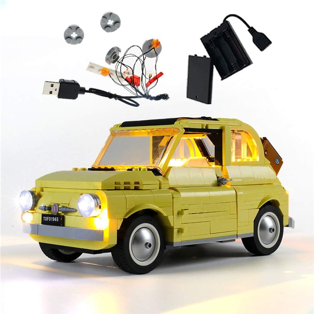 GEAMENT LED Light Kit Compatible with LEGO Fiat 500 Model car (10271)- for Creator Expert 77942 Model (Building Set Not Included)
