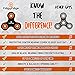 Black Fidget Spinner EDC for Stress, Focus, Spinning Fidgeting and Anxiety Toy for Adults and Children with ADHD, OCD, Hyperactivity Tri-Spinning Hybrid Si3N4 Ceramic Bearings, Orange and Black