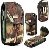 Apple iPhone 6 4.7 inch, Evo 4G LTE Camouflage Hunter Camo Design Premium Vinyl Leather Carrying Holster Belt Clip Loop Pouch Case Cover Fits Otterbox Defender Series and Lifeproof Cover on