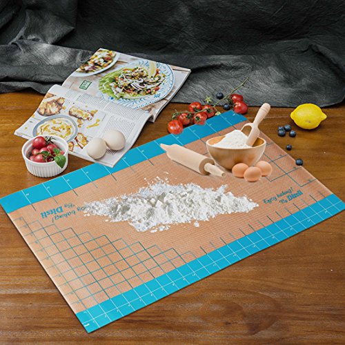 26" x 16" Silicone Pastry Fondant Mat with Measurements for Baking Dough Rolling Mat Countertop Mat Oven Liner