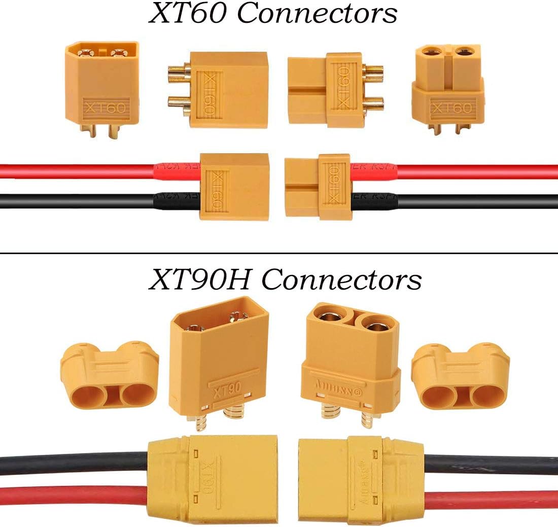 Nuofan 20Pairs XT60 / XT90H / EC5 /Traxxas Male & Female Plug Adapter Connectors with 12awg Silicone Wire for RC ESC Lipo Battery Electronic Speed Control Motor Accessories DIY Spare Part - Image 3