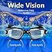 HOOLRO Swim Goggles, Pack of 2, Swimming Goggles,Swim Goggles for Adult Men Women Youth Kids Child, Anti Fog UV Protection Lenses Black Blue By