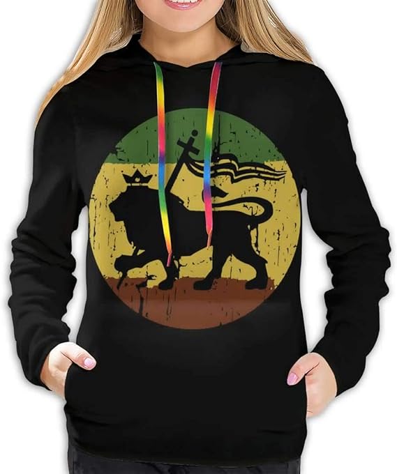 Amazon Co Jp ユダのライオンラスタレゲエ音楽 レディース スウェット トレーナーパーカー パーカー トレーナー シンプル長袖 人気 フード付き ポケット付き プルオーバー 服 ファッション小物