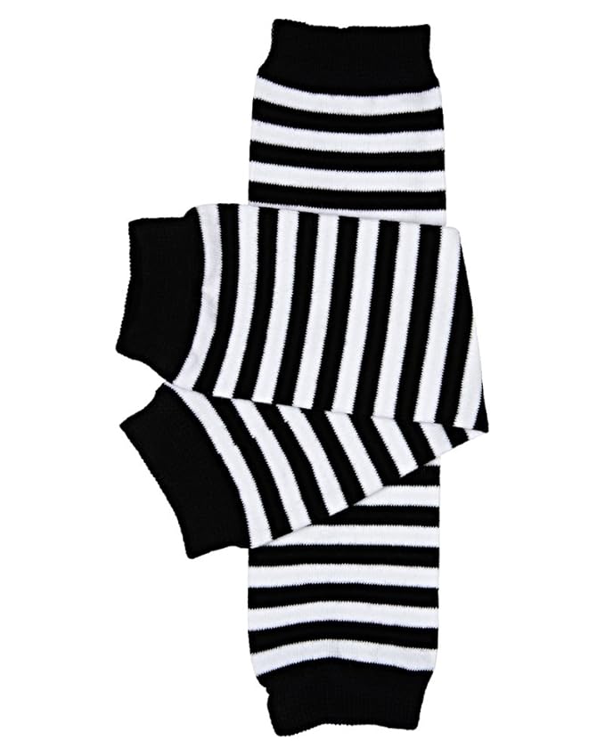 black and white striped baby leggings