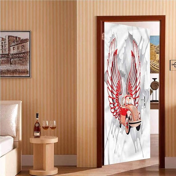 LCGGDB - Pegatinas 3D autoadhesivas para escaleras, coche clásico con