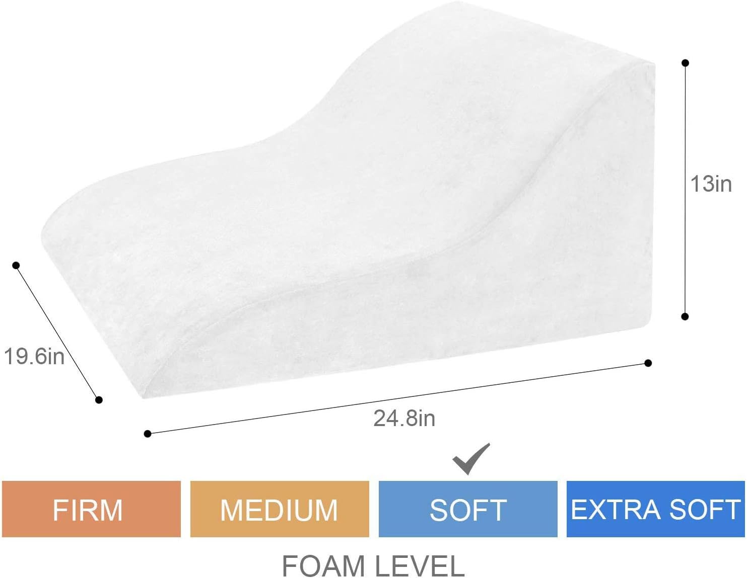 Bed Wedge Pillow - Helps with Acid Reflux, Gerd, Heartburn, Back & Knee Pain - Positioner Supportive Foam Pillow for Sleeping - with Washable Cover: Health & Personal Care