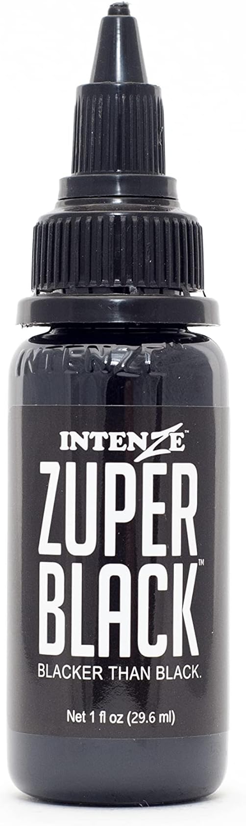 INTENZE Tattoo Farbe schwarz 30ml - Zuper Black - Das Original: Farbecht & absolut steril - Tattoo Tinte vegan - Tattoo Ink für lebendiges permanent Tattoo