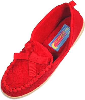 red moccasin slippers