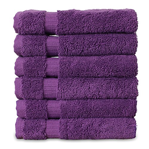 Luxury Hotel & Spa Towel Turkish Cotton Washcloths Eggplant Dobby