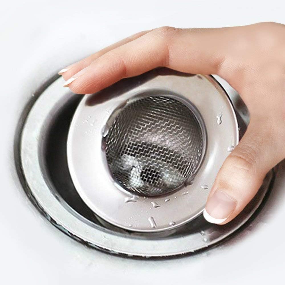 TRIXES 2PC Sink Strainers for Shower, Plug Hole Hair Catcher, Fits Bath or Kitchen Sink Plugholes - Image 3