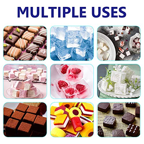 DIFENLUN Silicone Candy Molds, 40-Cavity Mini Square Chocolate Molds for Gummy Jelly Truffles Pralines Caramels, Ice Cube Tray Molds