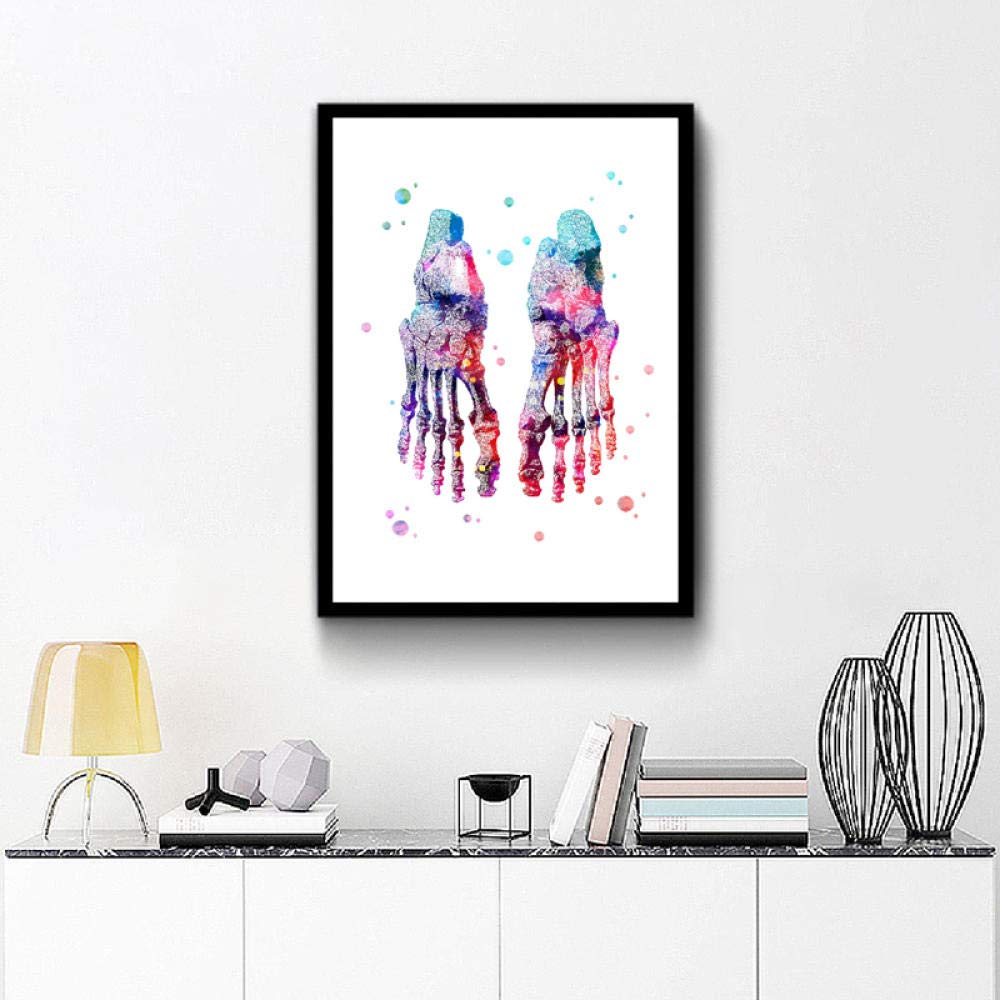 Möbel & Wohnaccessoires 3 Stücke Füße Print Set Skeleton Aquarell Kunst