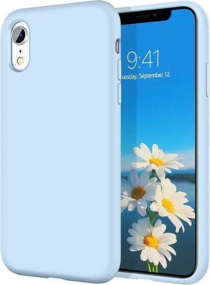 Amazon Com Iphone Xr Cases Iphone Xr Case Domaver Slim Lightweight Smooth Liquid Silicone Soft Gel Rubber Microfiber Lining Cushion Texture Cover Shockproof Protective Phone Cases For Iphone 10 Xr Light Blue