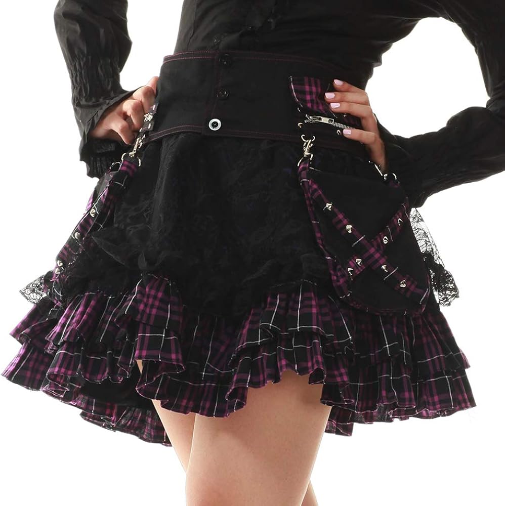 Lolita Charm Women's Punk Lolita Nana Skirt-One Size-Black and Purple at  Women’s Clothing store