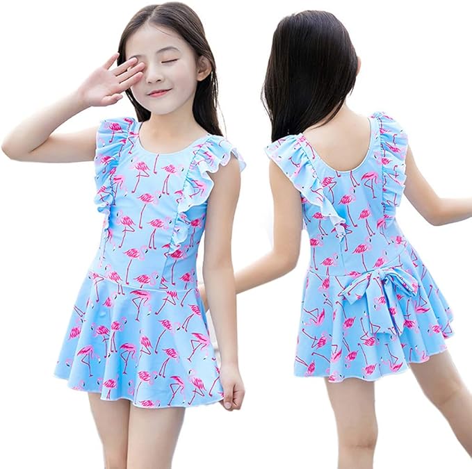 水着 ワンピース キッズ 女の子 ガールズ水着 女児水着 スクール水着 キッズ水着 スイムウエア フラミンゴプリント かわいい 110 1 130 140