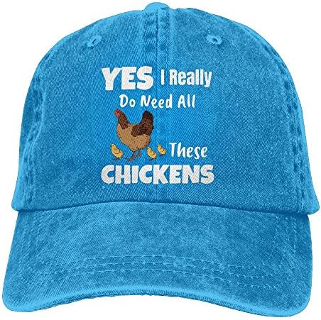 Yes I Really Do Need All These Chickens Classic Cotton Adjustable Jeans Baseball Cap Womens Curved Hats