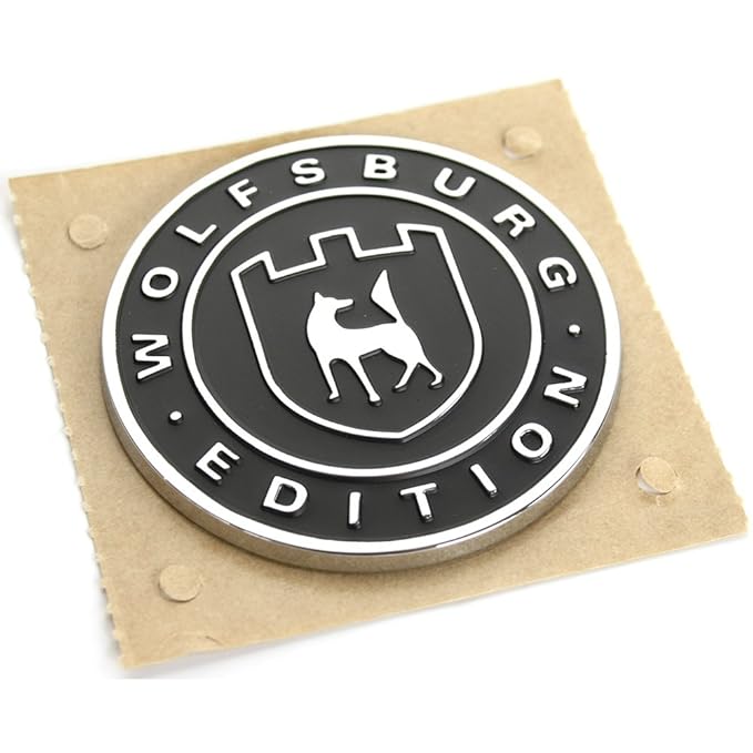 Original Wolfsburg Edition Plakette satinschwarz chromglanz, selbstklebend