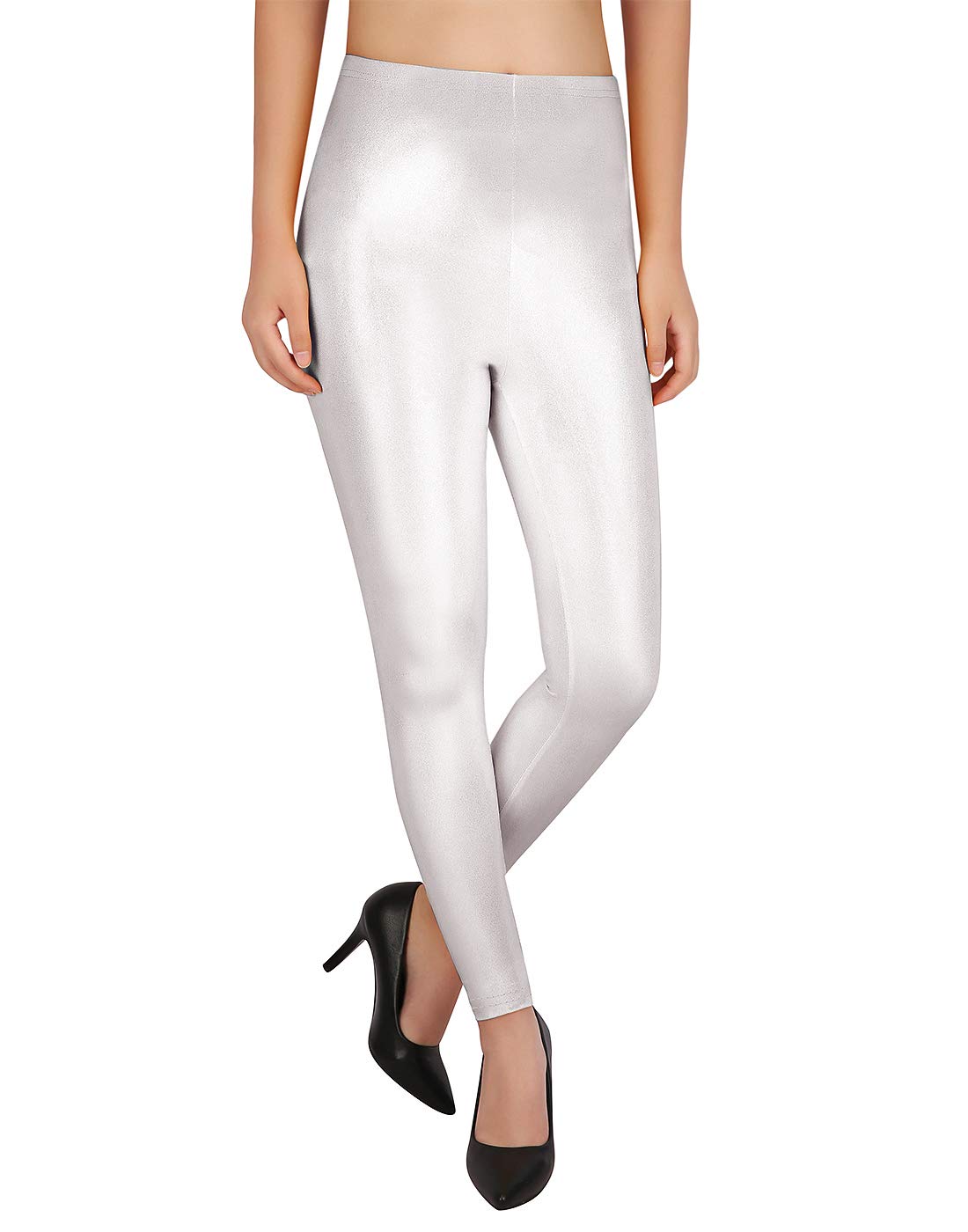 HDE Shiny Leggings for Women Glitter Metallic Wet Look Tight Sexy Legging Pants