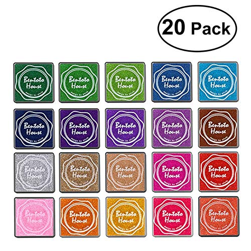 20Pcs Multi - Colored Giant Ink Pads Stamp for DIY Craft Scrapbooking Finger Paint Pad Set