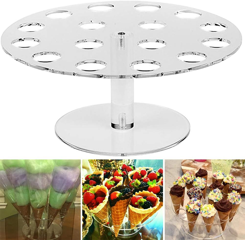 16 Holes Ice Cream Cone Holder Stand, Ice Cream Crisp tube Cone Holder