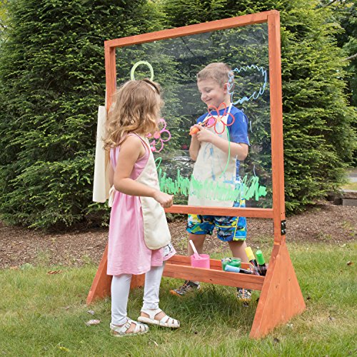 Svan Double Sided Indoor/Outdoor Plexiglass Art Easel (21 X 36 X 51 in) - Easy to Clean, Kids Can Draw or Paint On Both Sides